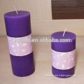 different size scented pillar candle of colored candle